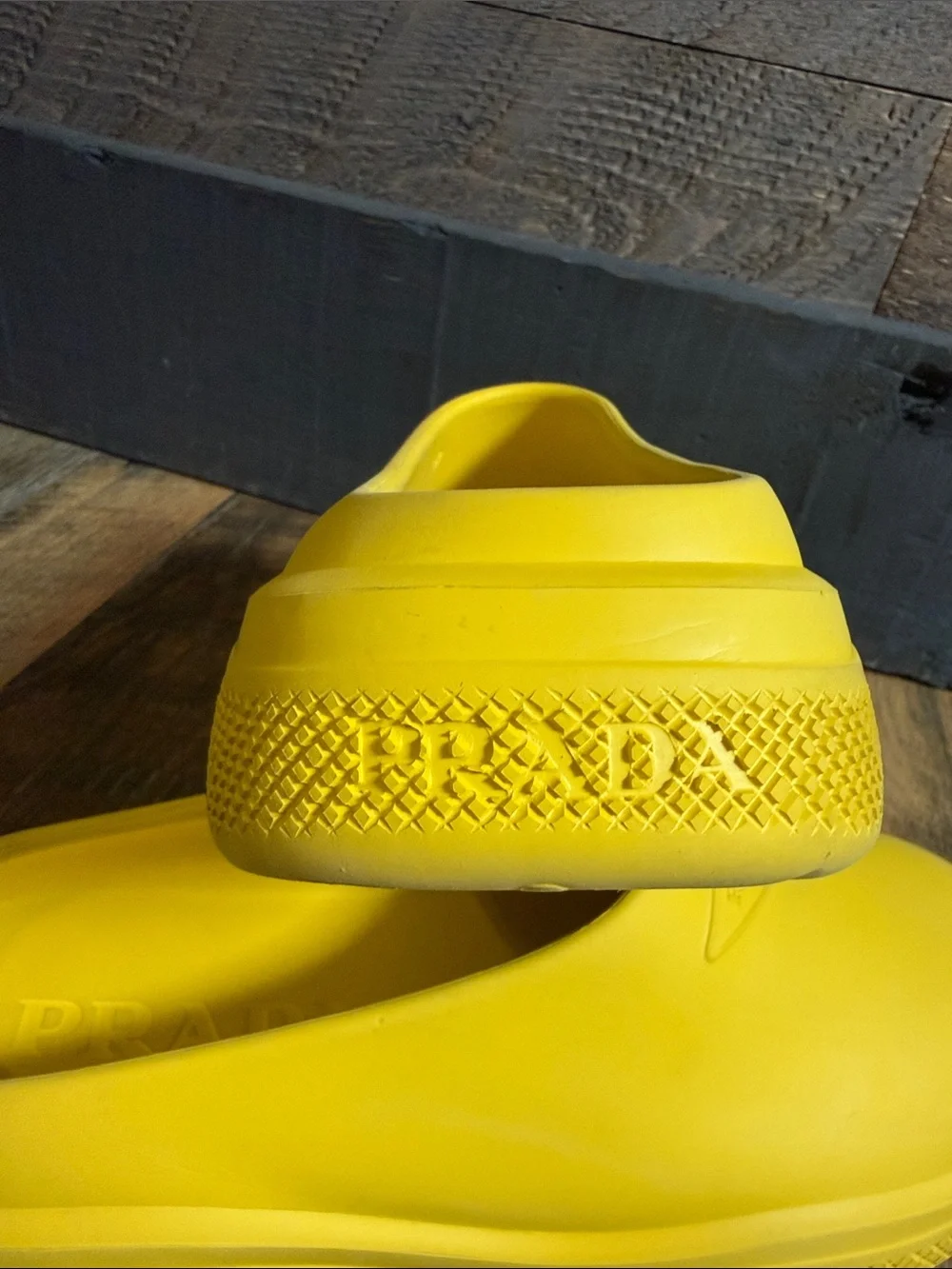 ✨ Prada Yellow Foam Rubber Mules Clogs Sabots Size 41 (US Men's 8 / Women's 10)